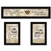 "Love of Nature Kitchen" 3-Piece Vignette By Trendy Decor 4U, Black Frame