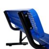 6 ft. Outdoor Steel Bench with Backrest BLUE