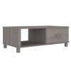 Coffee Table HAMAR Light Gray 39.4"x21.7"x13.8" Solid Wood Pine