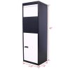 Package Delivery Box, 14'' x 11.3'' x 42'', Galvanized Steel Parcel Mailbox w/Code Lock & Mounting Hardware, for Outdoor Porch, Curbside, Black and Wh