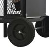 Firewood Cart Black 11.8"x13.8"x31.9" Steel