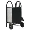 Firewood Cart Black 11.8"x13.8"x31.9" Steel