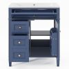 30'' Bathroom Vanity with Top Sink, Modern Bathroom Storage Cabinet with 2 Drawers and a Tip-out Drawer, Single Sink Bathroom Vanity