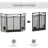3-Panel Folding Fireplace Screen with 2 Magnetic Doors and Fire Place Tools Set, Fire Spark Guard for Wood Burning, with Brush, Shovel, Poker, Firewoo