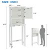 Over-The-Toilet Bathroom Cabinet with Shelf and Two Doors Space-Saving Storage, Easy to Assemble, White