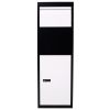 Package Delivery Box, 14'' x 11.3'' x 42'', Galvanized Steel Parcel Mailbox w/Code Lock & Mounting Hardware, for Outdoor Porch, Curbside, Black and Wh