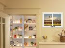 "Summer Pastures (Holstein cows with windmill)" by Bonnie Mohr, Ready to Hang Framed Print, White Window-Style Frame