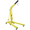 2 Ton Folding Engine Hoist Cherry Picker Shop Crane Hoist Lift, Heavy Duty Steel with 6 Iron Caster Wheels (yellow)