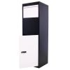Package Delivery Box, 14'' x 11.3'' x 42'', Galvanized Steel Parcel Mailbox w/Code Lock & Mounting Hardware, for Outdoor Porch, Curbside, Black and Wh