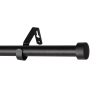 Curtain Rods for Windows 28 to 132 Inch Black Curtain Rod 1 Inch Stainless Steel Rods with Adjustable Brackets for Bedroom