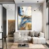 Handmade Oil Painting High Quality Gold Foil Texture Wall Decor Hand Painted Canvas living room bedroom luxurious decoration Frameless Only Canvas