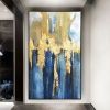 Handmade Oil Painting High Quality Gold Foil Texture Wall Decor Hand Painted Canvas living room bedroom luxurious decoration Frameless Only Canvas