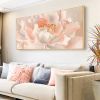 Hand Painted Oil Painting Abstract Flower Art Blooming White Pink Peony Flower Oil painting On Canvas Texture Art Painting For Living Room Wall Decor