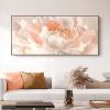 Hand Painted Oil Painting Abstract Flower Art Blooming White Pink Peony Flower Oil painting On Canvas Texture Art Painting For Living Room Wall Decor